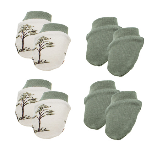 218083 Guanti Yogi Bear Nicol per neonati - cotone, confezione da 4 pz