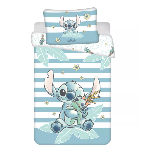 Jerry Fabrics Parure Letto in Cotone Lilo & Stitch Tropical Hugs 100x135 40x60