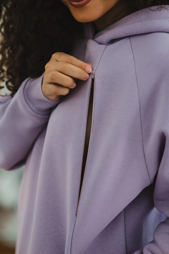 Felpa premaman e per allattamento Milk&love Motherhood oversize violetto tenue