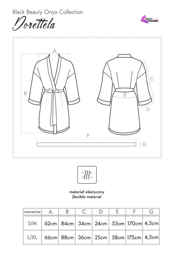 Dorettela LC 90394 Nero Beauty Onyx Collection Accappatoio donna LivCo Corsetti