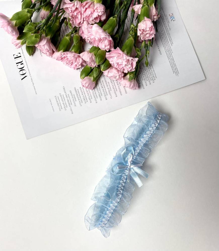 221 De Lafense giarrettiera in chiffon - azzurro