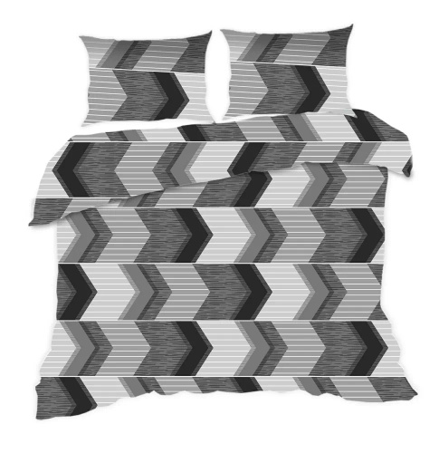 1838N Classic E24 Karo geometry grey biancheria da letto in cotone - 100% cotone, resistente, colorato, set da 2 pezzi