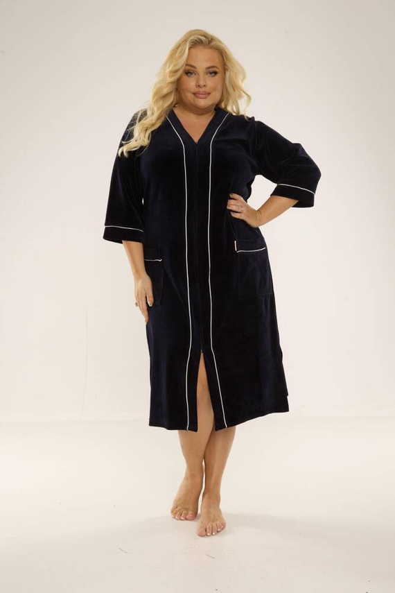 974 / 352 Vestaglia da donna in velluto Forex - blu navy