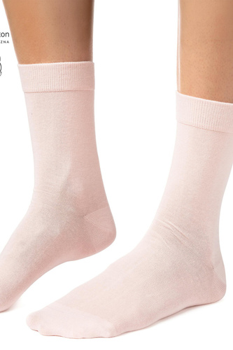Steven art.211 calze donna in cotone organico senza cuciture lisce - 003 rosa chiaro