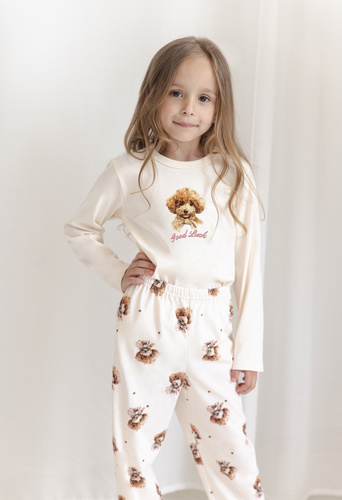Pigiama bambina Taro 3648 Lumi color mora 100% cotone manica lunga