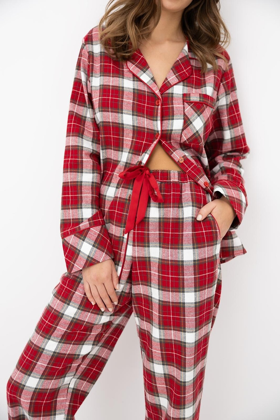 Pigiama Alivia Sensis - pigiama da donna in cotone con camicia a quadri e pantaloni lunghi