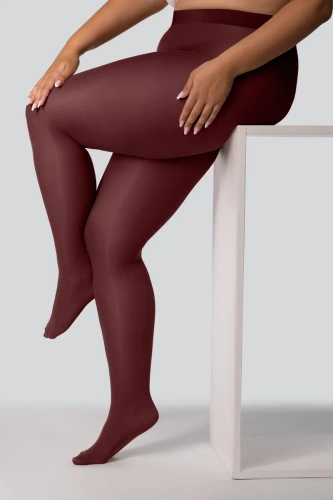 Collant Elizabeth Queen Size 70 den vino rosso - liscio, opaco, colorato, confortevole