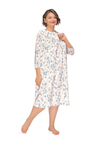 Bogna II 204 Camicia da notte Martel 38 - camicia da notte in cotone color senape con maniche lunghe, abbottonata, ideale come regalo per la nonna
