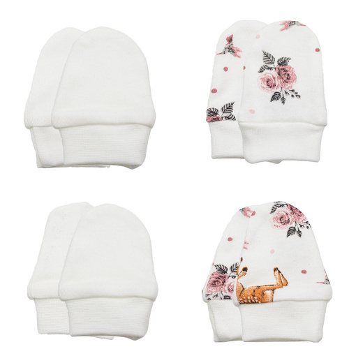 216083 Guanti in cotone Lala confezione da 4 pezzi Nicol - zampe di bambino che non graffiano