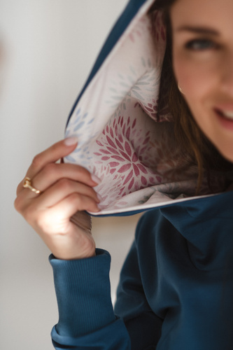 Milk Please Blusa in gravidanza e allattamento Jeans blu con cappuccio - Milk&Love, produzione polacca