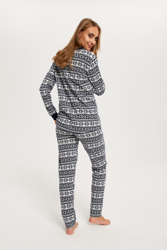 Alaska Pigiama da donna manica lunga, pantaloni lunghi Moda italiana - stampa/verde