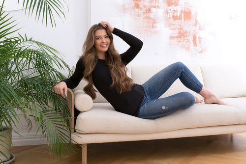 Camicetta Ibiza da donna a maniche lunghe Moda italiana - nero