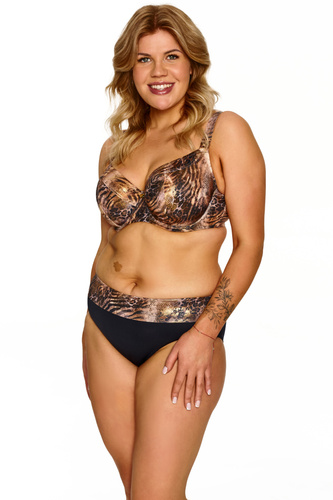 Serena 3 Lupoline Slip da bagno neri con stampa animalier, alto comfort