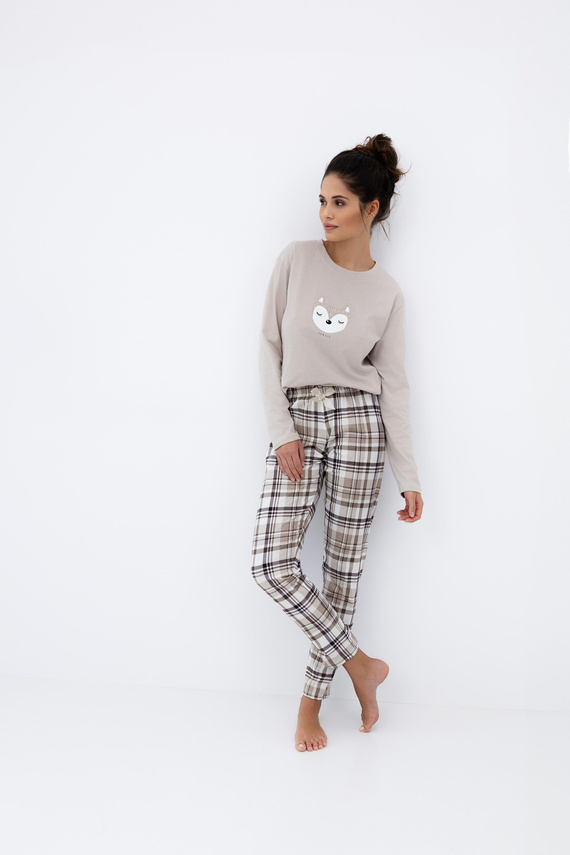 Pigiama donna Tinsley Sensis - cotone, lungo, a quadri