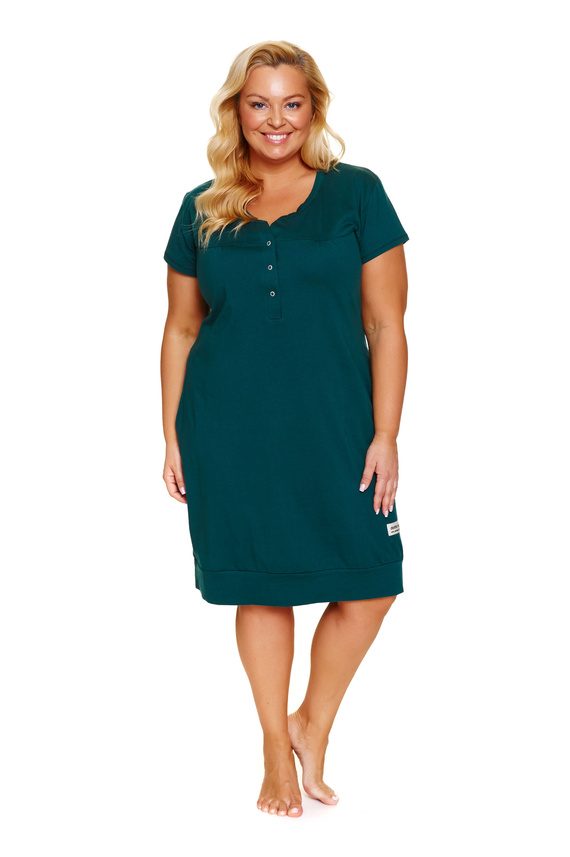 4348 Doctor Nap - Camicia da notte per gravidanza e allattamento | 100% cotone, fabbricazione polacca - smeraldo