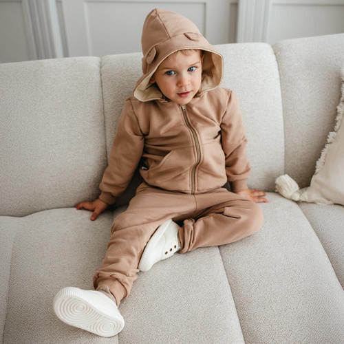 Set tuta da ginnastica Beary Cool Eevi - beige, top e pantaloni con risvolto