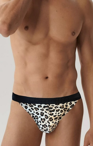 916/164 Slip Cornette High Emotion da uomo - tango, stampa leopardo, cotone