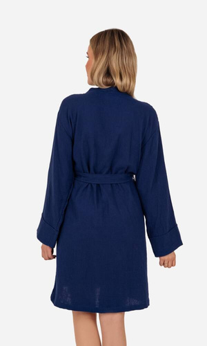 Mommy Szlafrok ciążowy muślinowy ByShelly - granatowy