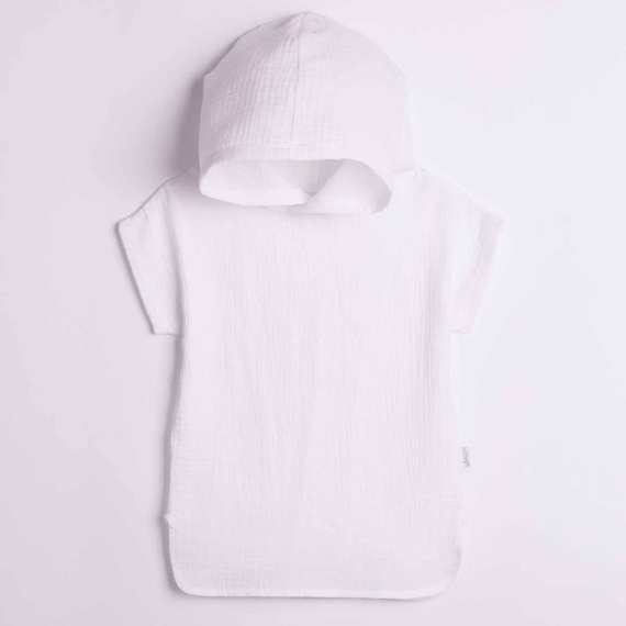 Poncho bambini Nicol 224390 mussola 100% cotone con cappuccio - bianco