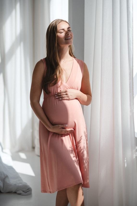 Star Light Camicia da notte in gravidanza e allattamento rosa erbacea Milk&Love- viscosa di bambù | Comfort e femminilità