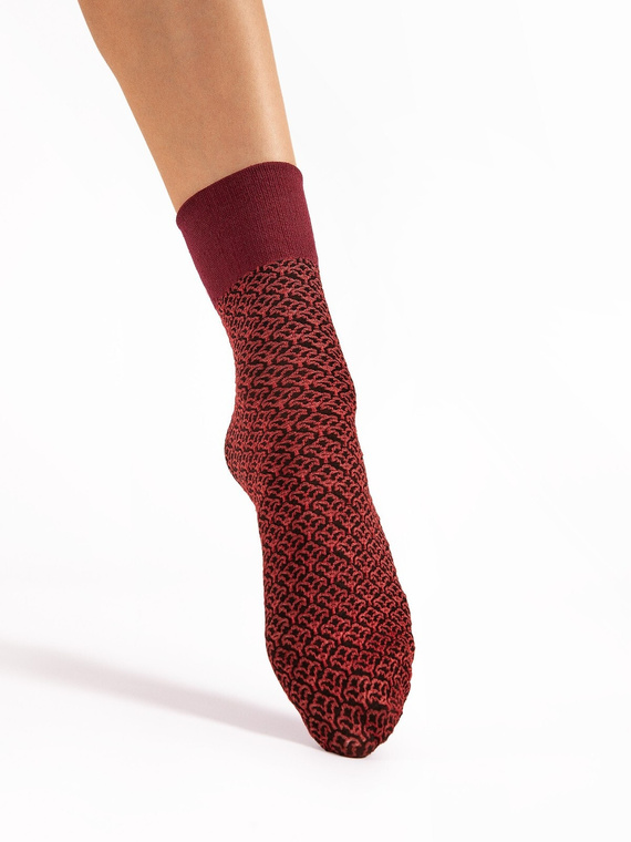 Calze Fiore G 1179 Reina 40 den rosso - fantasia, microfibra