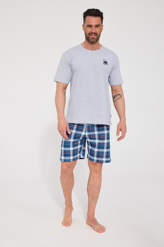 Cornette Grizzly 2 326/340 Pigiama Uomo in Cotone Manica Corta grigio
