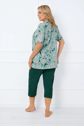 Alwea Pigiama donna manica corta, pantaloni 3/4 Moda italiana - verde