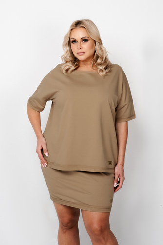 Minigonna Karina donna Moda italiana - cammello