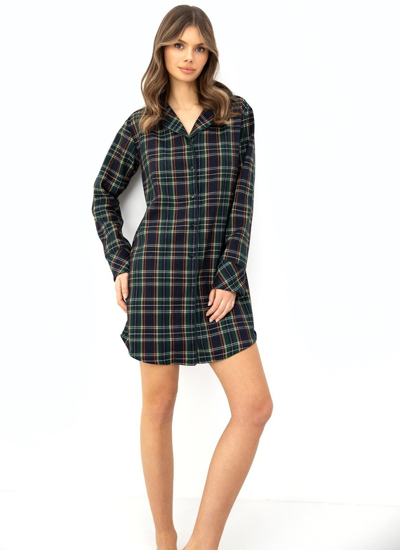 Sensis Skyler camicia da notte verde 100% cotone flanella a quadri