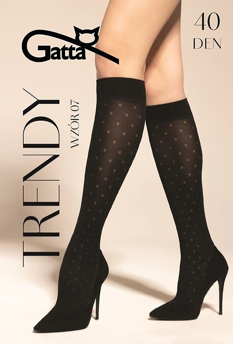 Calze al ginocchio donna Gatta Trendy wz.07 40 DEN nero nere senza costrizione