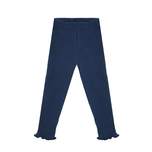 141524 Leggings Nicol a coste per bambina - cotone con elastan, volant, blu navy