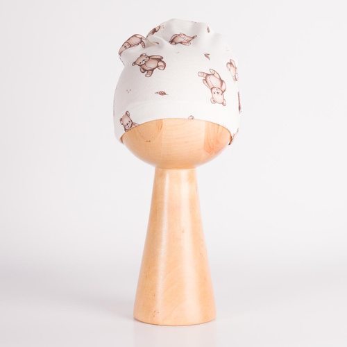 227054 Nicol BENEK Cappellino neonato 100% cotone crema con orsetti