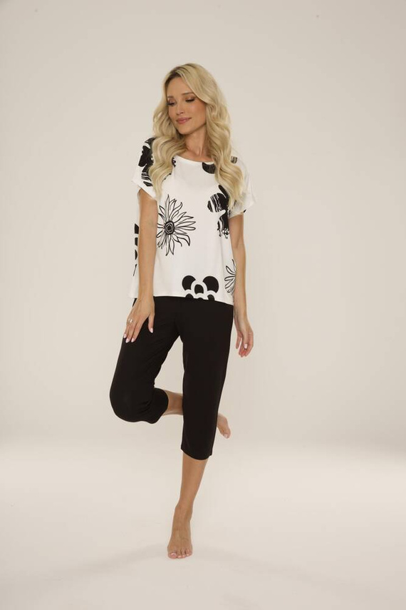 743 Pigiama donna Elle Forex - ecru-nero