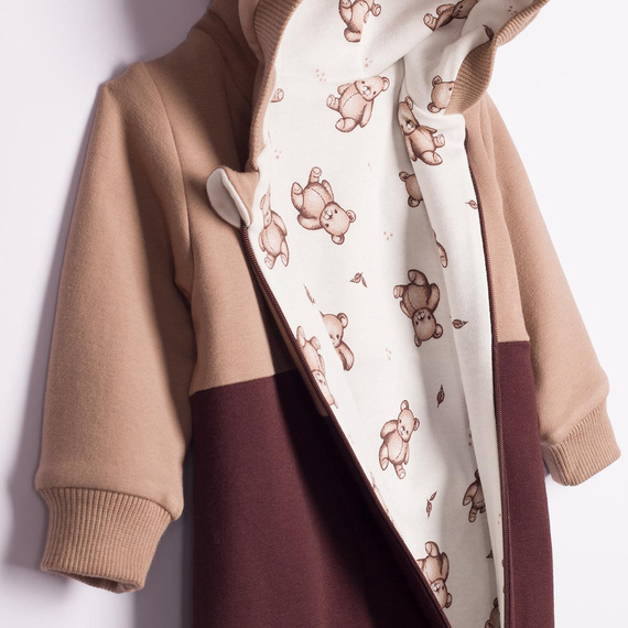 227272 Nicol BENEK Pagliaccetto con fodera orsetti + scarpine primi passi marrone