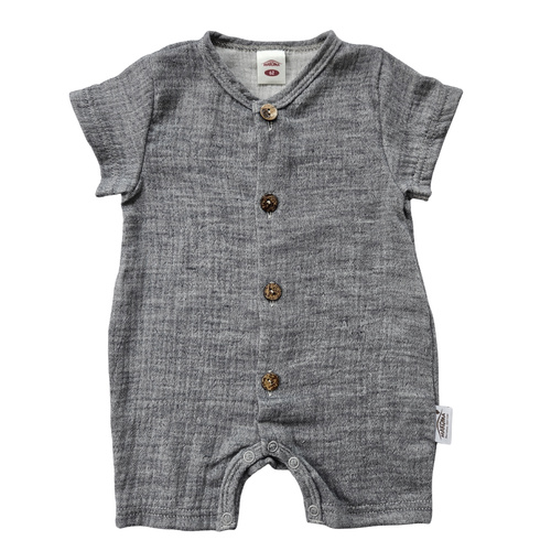 Baby Rampers Just Muslin 02235RN Makoma navy - mussola 100% cotone, manica corta