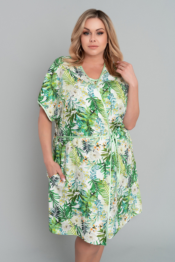 Florina Accappatoio da donna Moda italiana - stampa di foglie