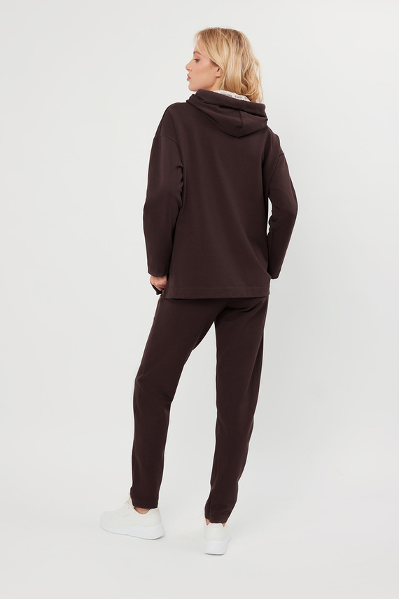 Lagos Felpa con cappuccio da donna Italian Fashion - marrone