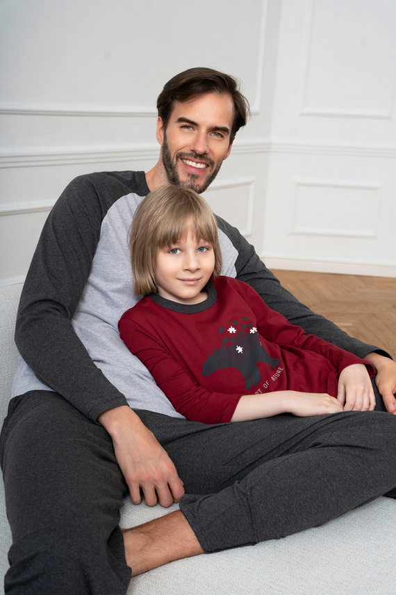 Morten Pigiama bambino Moda italiana bordeaux/c.melange