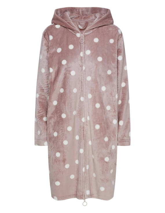 43599 Darlan Vestaglia da donna con cappuccio Henderson crema - morbida, leggera, prima del ginocchio