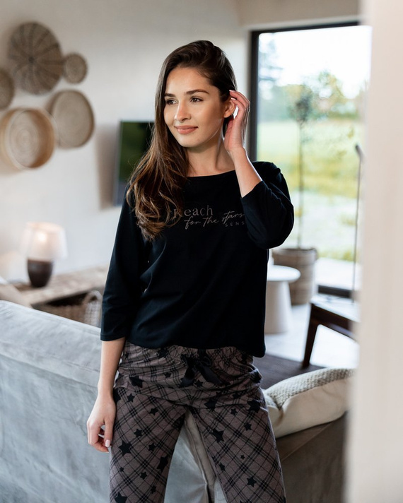 Sensis Reach For The Stars Pigiama da donna - nero-marrone