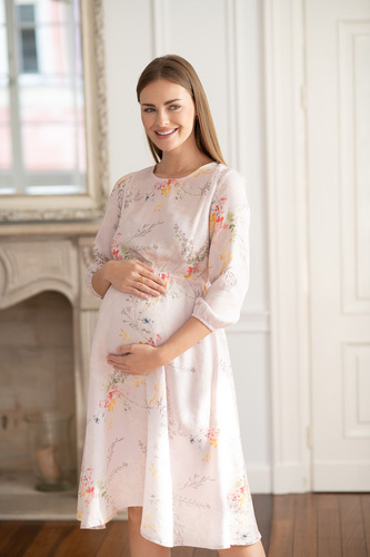 Sukienka ciążowa Milk&Love do karmienia Lovely Dress Midi manica 3/4 rami colorati