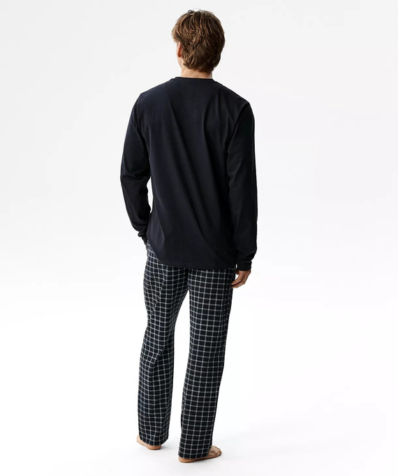 NMP-393 Blu Atlantico - pantaloni da pigiama da uomo in flanella di cotone