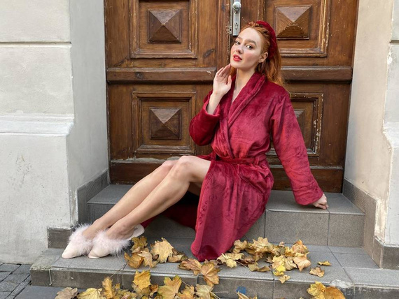 628 Accappatoio da donna Abigail Long Forex - marrone