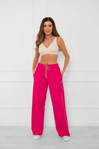 Pantaloni lunghi da donna Caro fucsia - pantaloni eleganti e alla moda in un colore alla moda