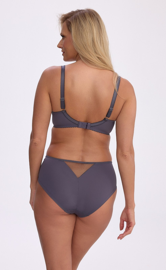 Gaia BS 1379 Renata reggiseno semi soft grafite ricamato SS4