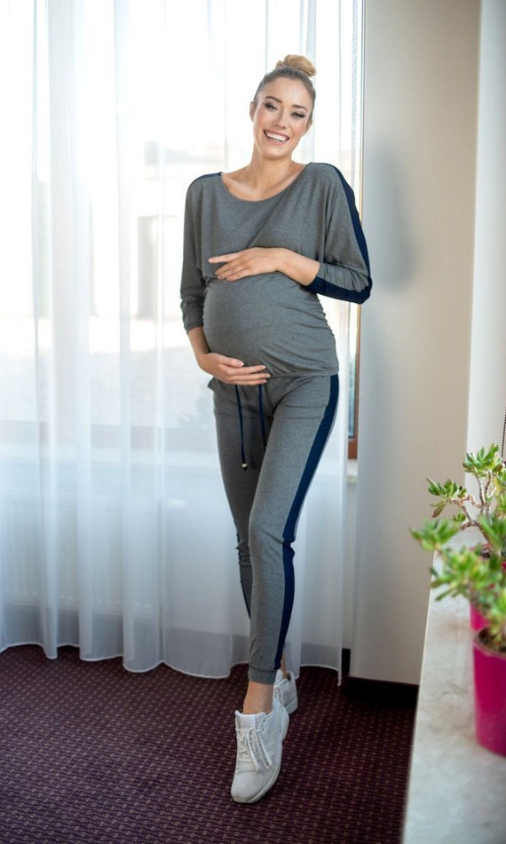 500 Komplet Dresowy ciążowy i do karmienia MIRACLE- szary 