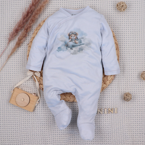 NINI BABY BEAR PILOT tutina neonato 100% bambù polacca ABN-5749