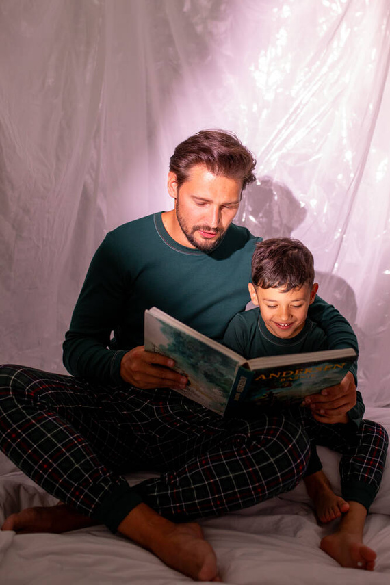 Fogo Pigiama uomo manica lunga, pantaloni lunghi Moda italiana - verde/stampa