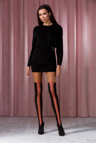 TI114 Collant donna 20/60den Passion nero/rosso