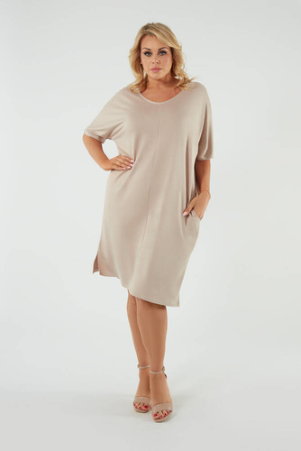 Tunica a maniche corte da donna Soler Moda Italiana - beige